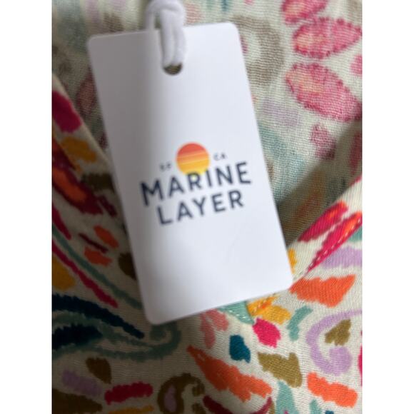 Marine Layer Scarlett Mini Dress Paisley Multi color Size L - Picture 3 of 9